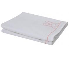 Jollein - Funda de edredón y funda de almohada, 75 x 100 cm, diseño de conejito de rosa coral, 75 x 100 cm, color rosa coral