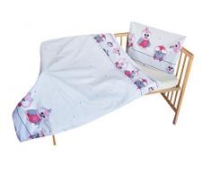 cosing 332 – 019 – 157 Juego de ropa de cama infantil algodón 2 piezas – búhos, color rosa