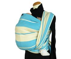DIDYMOS Tejido manta para bebé, estándar, color turquesa, tamaño 8, 570 cm, turquesa/blanco