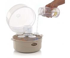 Jané 070144C01 Esterilizador de microondas, con Cesta para Tetinas y Pequeños Accesorios, Capacidad 6 Biberones, Medidas 17 x 19 x 19 cm
