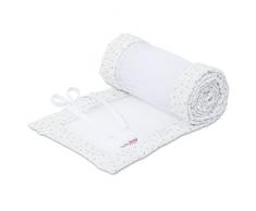babybay Protector de cuna de malla para cama auxiliar/protección contra golpes para cama de bebé, apto para modelo original, blanco con estrellas brillantes plateadas