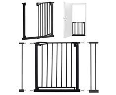 Barrera para Puerta y Escalera MoMi PAXI, Extensible de 75 a 82 cm, Barrera de Seguridad para niño con 2 Extensiones de 7 y 14 cm Incluidas, a presión - Montaje sin taladrar