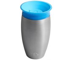 Munchkin Miracle 360°- Vaso antiderrames en acero inoxidable, azul, 296 ml