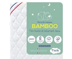 Ptit Lit - Colchón cuna bebé de bambú | 70x140 cm | Viscosa suave y absorbente | Sin tratamiento químico | Desenfundable | OekoTex® | Espesor de hasta 10 cm