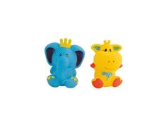 Bieco 11100065 - Juguete de baño con forma de elefante y jirafa, juguete para bañera, juguete para el agua para bebés y niños pequeños a partir de 3 meses, multicolor, 40 g