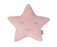 roba Cojín Decorativo en Forma de Estrella para Habitación Infantil - Cojín de Peluche - Cara Bordada - Rosa / Lila