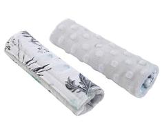 Medi Partners Almohadilla de hombro para cochecito de bebé, 100% algodón, Minky Medi Partners, 1 par de 18 x 13 cm, doble cara, cochecito deportivo para coche (flor con Minky)