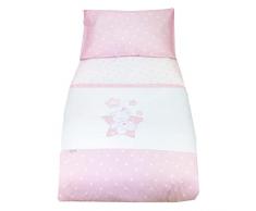 ANDY & HELEN 3/5012Ea D50 - Juego de 3 piezas de edredón para cama bordada + protector de cuna H45 + funda de almohada, rosa