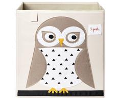 3 Sprouts Búho, Caja de Almacenamiento, Beige