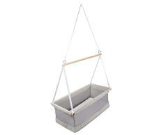 roba Moisés Colgante safe asleep® 45 x 90 cm + Colchón y Funda Jacquard - Cuna de Bebé para Colgar - Tela de Malla - Gris