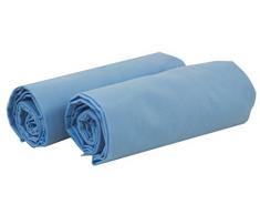 Juego de 2 sábanas bajeras para cuna de 60 x 120 cm, color azul/blanco. fabricado en España