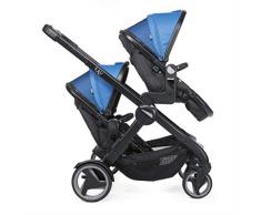 Chicco Fully Twin Silla de paseo gemelar, capazo y silla de paseo transformable, color azul