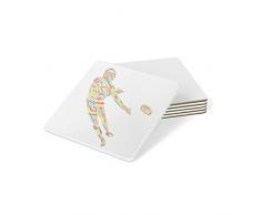 Feel Good Art posavasos de alto brillo en diseño moderno diseño de jugador de rugby (Multicolor)
