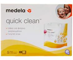 Bolsas para microondas Quick Clean de Medela - Limpieza rápida y cómoda de las piezas o accesorios del sacaleches, reutilizables, paquete de 5
