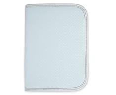 Duffi Baby Funda Portadocumentos de bebe recien nacido polipiel con cierre de cremallera. Porta Libro de Nacimiento con bolsillos. Carpeta portadocumentos tamaño estandar. Círculos. Azul 0834-12