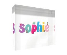 Feel Good Art lienzo con Solid enmarcado Caja de madera en color blanco Surround en nombre de bonito diseño de Ilustrativos Boy (34 x 88 x 3 cm, grande), Gabriel