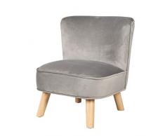 roba Sillón Infantil en Terciopelo Lil Sofa - Estilo Escandinavo - Mini Silla Cómoda para Niñas y Niños - Gris