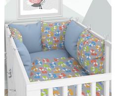 Juego de 3 piezas: ropa de cuna de 100 x 135 cm con sábana bajera y protector de almohada – seis fundas de almohada de terciopelo para la cuna de 70 x 140 cm.