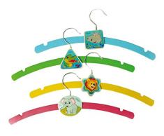 Hess 13360 Juego de 4 perchas de selva bebé juguete de madera, 34 cm