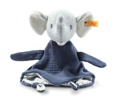 Steiff GOTS Elefant Eliot 242397 - Toalla de peluche con nombre, niños, niñas y bebés a partir de 0 meses, color azul oscuro, 30 cm, 242397