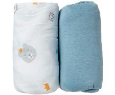 BabyCalin - Juego de 2 sábanas bajeras (70 x 140 x 17 cm)