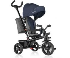 LIONELO Haari Bicicleta 2 en 1 Menores hasta 25 kg 1,5-5 años Triciclo- Carrito Cesta espaciosa, Bolsa y portavasos Cinturones de 3 Puntos con Fundas Toldo Reposapiés Jeans