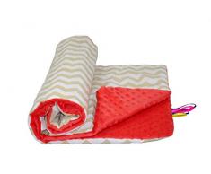 Babys Comfort - Manta Minky suave, Rojo (Beige Chevron/rojo Minky), 100 x 75 cm