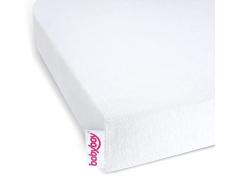 Babybay Sábana bajera ajustable Deluxe de algodón orgánico para los modelos Maxi, Midi, Boxspring, Comfort y Comfort Plus, blanco, 89 x 50 cm (1 unidad)