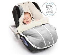 Wallaboo Manta arrullo de invierno para bebé, es ideal para sillas de coche (eg. de las marcas Maxi-Cosi y Römer), para cochecitos de bebé- de 0 a 12 meses - Resistente al Viento y al Agua - Grupo 0 - Muy Práctica y ultra Suave,