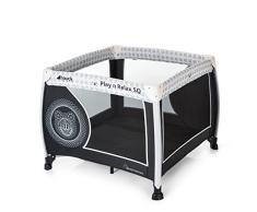 Hauck Parque Cuna Bebe Play N Relax SQ, Gran Superficie 90 x 90 cm, Cuna de Viaje Plegable, Cuna Gemelar, Ligera, Compacta, Bolsa de Transporte Incluida, Mickey, Negro