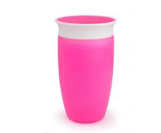 Munchkin Vaso de Aprendizaje para Bebé y Niños Pequeños, Vaso Infantil con Borde 360°, Vaso Antiderrame Libre de BPA para Bebés a Partir de los 12 Meses, Apto para Lavavajillas, 296 ml, Rosa