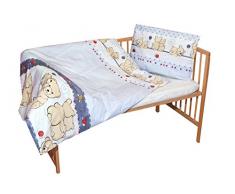 cosing 332 – 019 – 147 Juego de ropa de cama infantil algodón 2 piezas – Dos osos, Gris