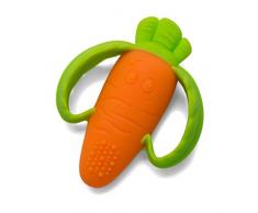 Lil Nibble Teethers Carrot - Mordedor sensorial de silicona con textura, juguete de bebé para la exploración sensorial y el alivio de la dentición del bebé, con asas de agarre fácil