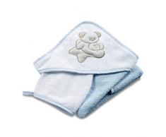 Italbaby - Albornoz con capucha de rizo, 75 x 75 cm, color azul, 350 g