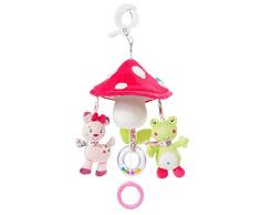 Fehn 076530 Móvil musical pequeño con diseño de seta, caja de música portátil se puede acoplar en el carrito o capazo, melodía Guter Mond, para bebés y niños pequeños a partir de 0 meses
