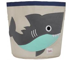 3 Sprouts Tiburón - Cesta para juguetes, unisex