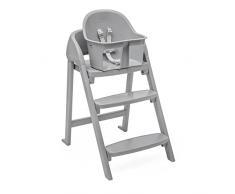 Chicco Trona Crescendo Lite, Evolutiva 3 Configuraciones, Trona Bebés, Silla Elevadora para Niños y Taburete para Adulto, de 6 Meses hasta 110 kg, Plegable, Color Gris