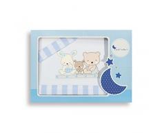Interbaby Love - Juego de sábanas para cuna, color blanco/azul
