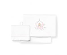 Interbaby Sábanas Minicuna 50 x 80 Bebé Algodón 100% (Bajera Encimera Funda Almohada) (New Sleeping Rosa)