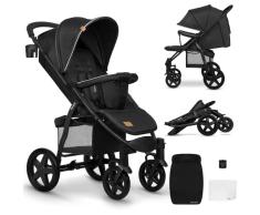 LIONELO Annet Silla de Paseo Para niños hasta 22 kg 0-48M Ajuste del respaldo hasta posición horizontal Capucha XXL Plegable fácil con ventana Mosquitera