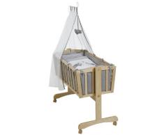 Moises completo roba-kids, colecciónJumbotwins cuna (40x90cm),en madera natural, cuna Moises con función de balanceo, este conjunto incluye equipamiento completo con vestiduras de 80x80cm.