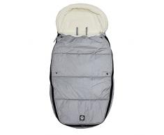 Saco de pies Dooky, para cochecito de bebé, silla de coche o silla de paseo (resistente al agua y al viento, doble cremallera, arneses de 3 y 5 puntos, tamaño: 6-36 meses (98x50x8cm)), Silver Sky