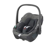 Maxi-Cosi Pebble 360, silla coche bebe i-Size, Silla Coche 360 Recien Nacido con Giro de 360 Grados, 0-15 meses (40-83 cm), ClimaFlow, arnés de apertura y cierre fácil, G-CELL, Select Grey