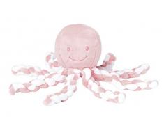 Nattou Peluche de Pulpo, Para recién nacidos y prematuros, 23 cm, Rosa/Blanco