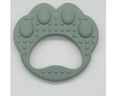 Cepillo de dientes para niños 360°, juguete dentado de silicona, anillos dentales para bebés y niños a partir de 6 meses, dentadura de goma de silicona con pequeños agujeros, fácil de lavar, verde