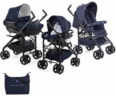 Chicco Trio Sprint Carrito de Bebé 3 Piezas con Sistema de Viaje Modular Apto de 0 a 36 Meses, Sillita de Paseo con Capazo y Silla para Coche, Ligera, Plegable y Compacta, Color Azul (Blue Passion)