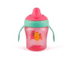 Suavinex - Vaso Aprendizaje Bebé BOOO. Con Boquilla Rígida y Asas Removibles. Para Bebés +6 Meses. Apto Para Lavavajillas. 200ml, Color Rosa