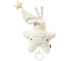 Fehn - Juguete de peluche con mecanismo de juego integrado con suave melodía para colgar en cochecito, capazo o cama, para bebés y niños pequeños a partir de 0 meses beige Stern, BabyLOVE Talla:ca. 20cm