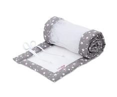 babybay Protector de cuna de malla para cama auxiliar, protección contra golpes para cama de bebé, apto para modelo Boxspring XXL, estrellas topo blancas