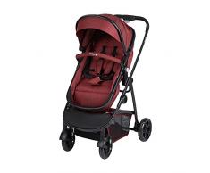 Safety 1st Hello 2 en 1 Silla de Paseo Convertible en Capazo, Silla reversible y reclinable, plegable compacto, Carrito bebé 0-3,5 años, burbuja de lluvia, Red Chic